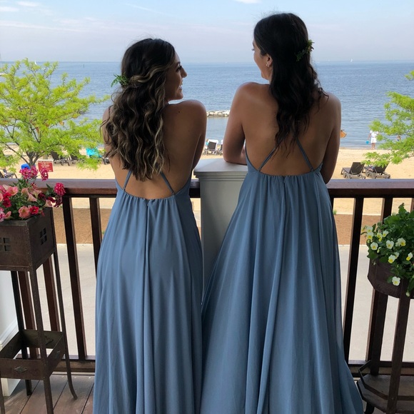 Lulus halter open back size M bridesmaid dress - Picture 2 of 5